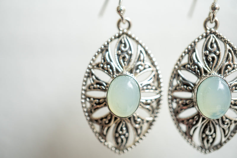 Boucles d'oreilles en agate et argent 925