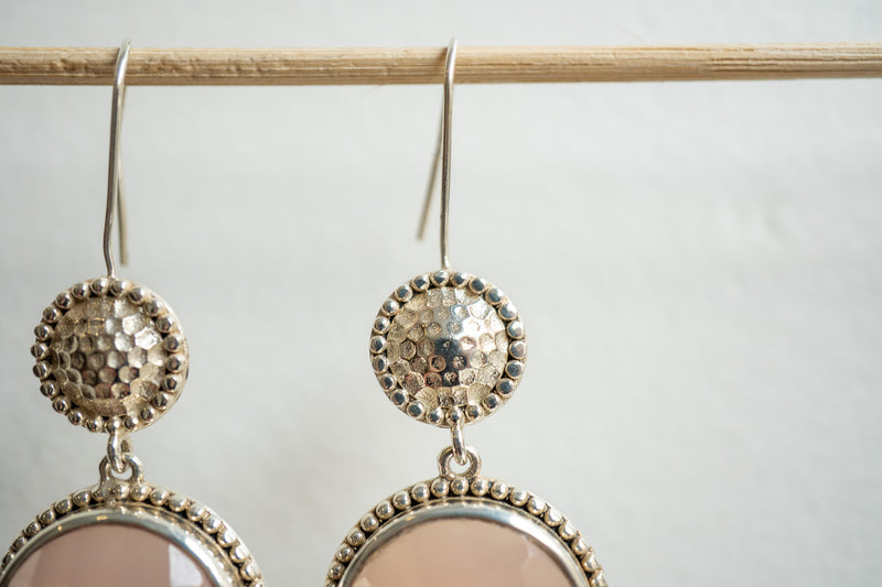 Boucles d'oreilles en agate et argent 925