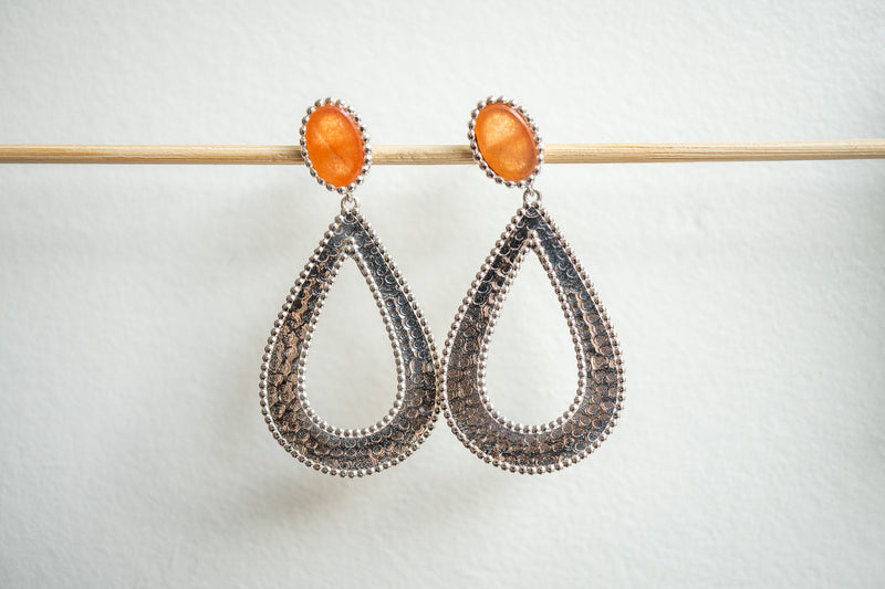 Carnelian and 925 silver earrings
