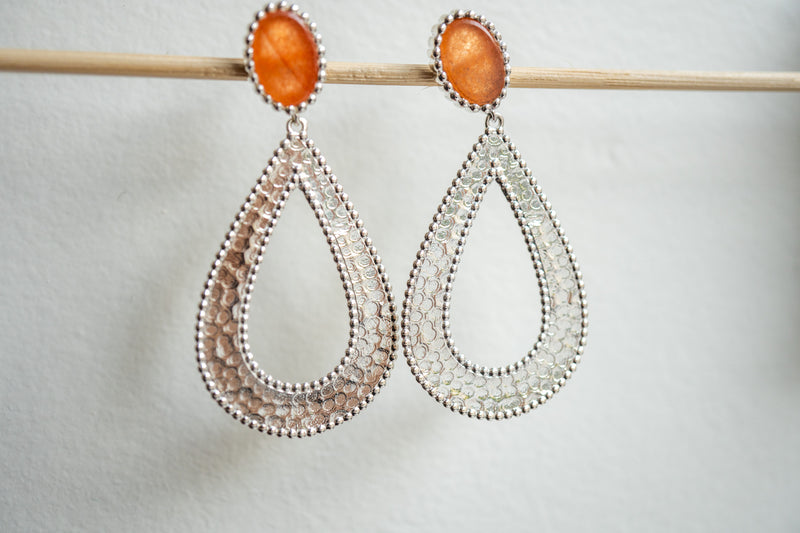 Carnelian and 925 silver earrings