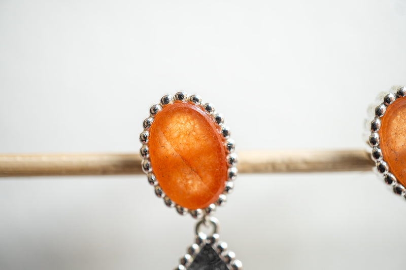 Carnelian and 925 silver earrings
