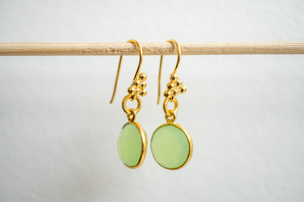 Boucles d'oreilles en agate et argent 925 plaqué or