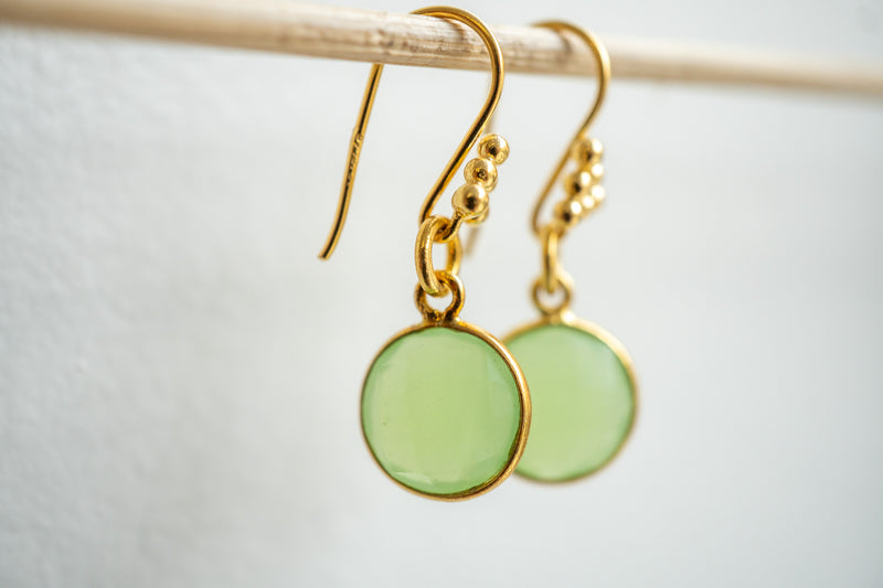 Boucles d'oreilles en agate et argent 925 plaqué or