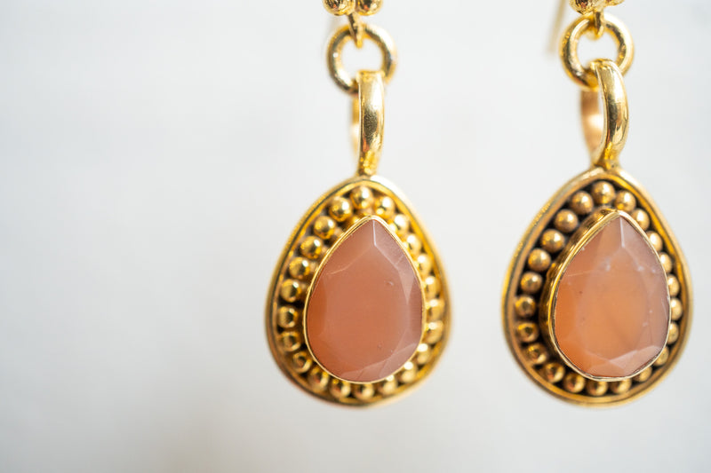 Boucles d'oreilles en pierres de lune et argent 925