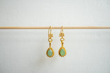 Boucles d'oreilles en chrysoprase et argent 925 plaqué or