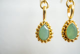 Boucles d'oreilles en chrysoprase et argent 925 plaqué or