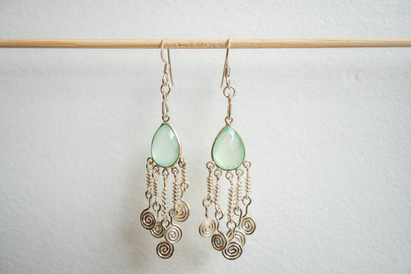 Boucles d'oreilles en agates et argent 925