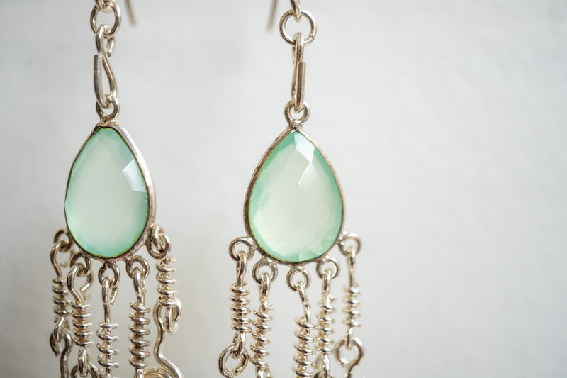 Boucles d'oreilles en agates et argent 925