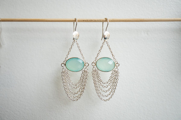 Boucles d'oreilles en agates et argent 925