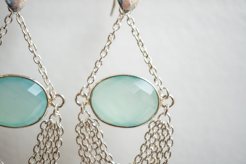 Boucles d'oreilles en agates et argent 925