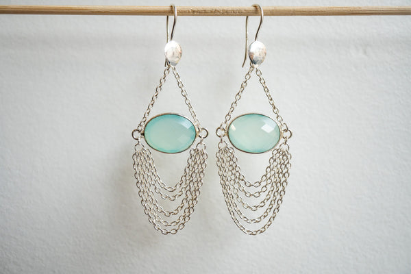 Boucles d'oreilles en agates et argent 925