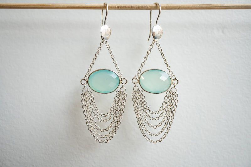 Boucles d'oreilles en agates et argent 925