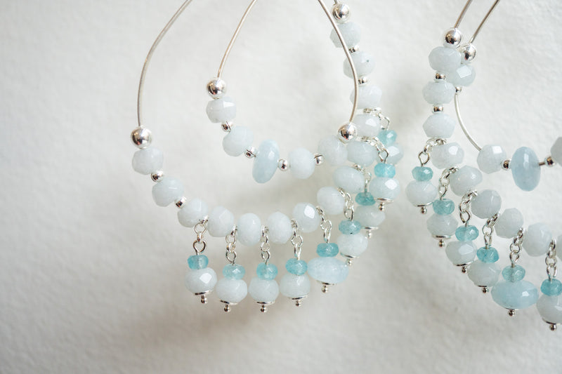 Boucles d'oreilles en agates et argent 925