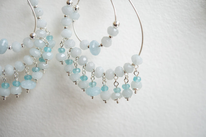 Boucles d'oreilles en agates et argent 925