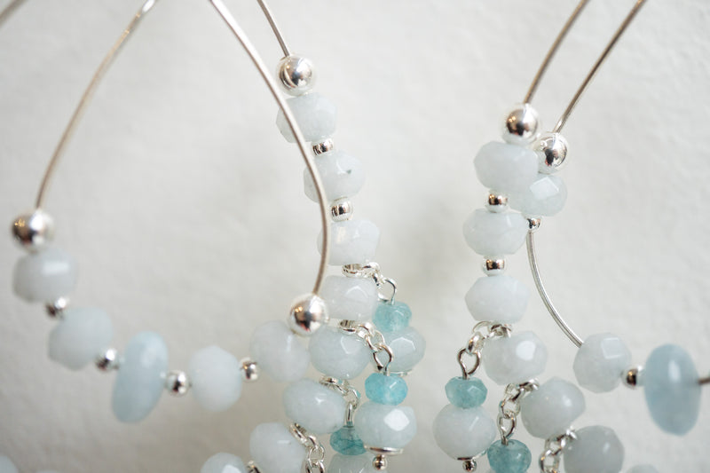 Boucles d'oreilles en agates et argent 925