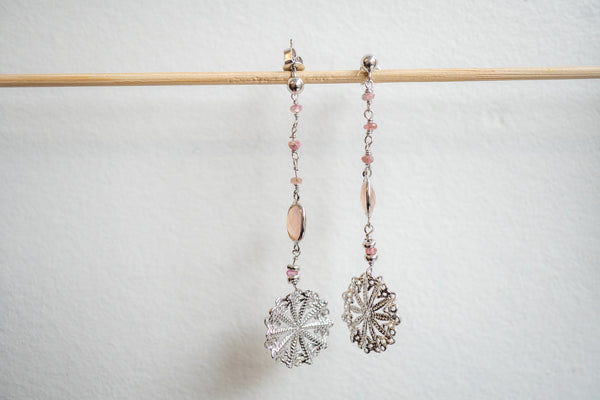 Boucles d'oreilles en agates et argent 925