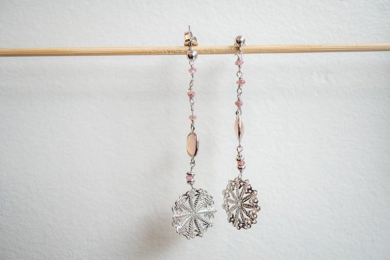 Boucles d'oreilles en agates et argent 925