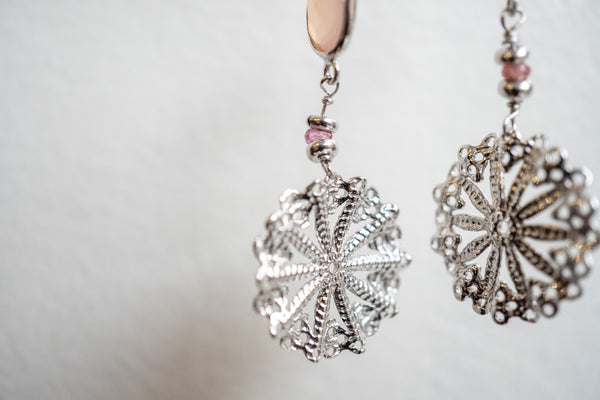 Boucles d'oreilles en agates et argent 925