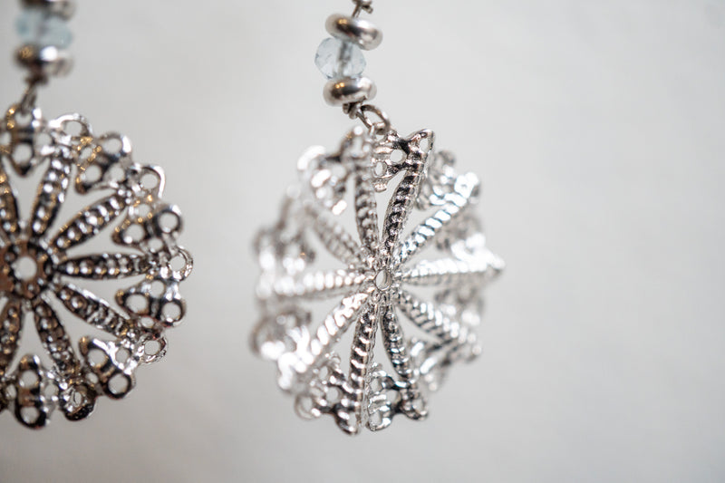 Boucles d'oreilles en préhnite et argent 925