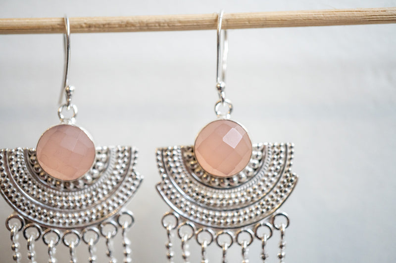 Boucles d'oreilles en agate et argent 925