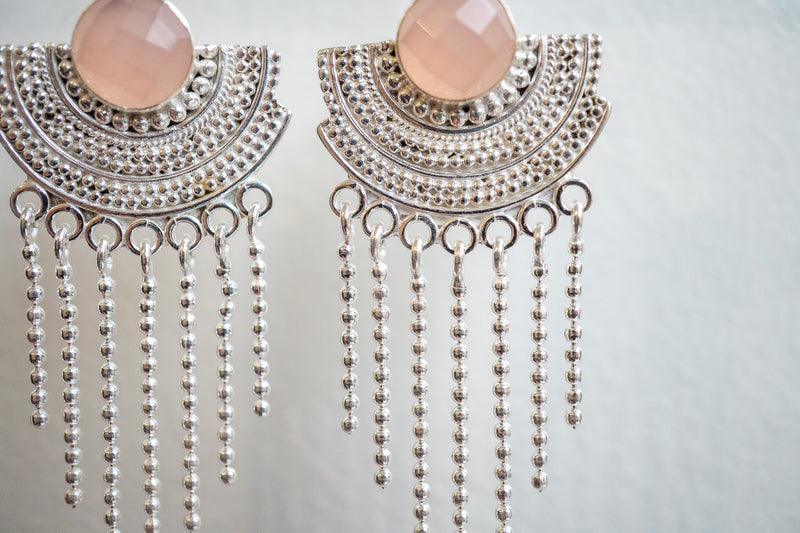 Boucles d'oreilles en agate et argent 925