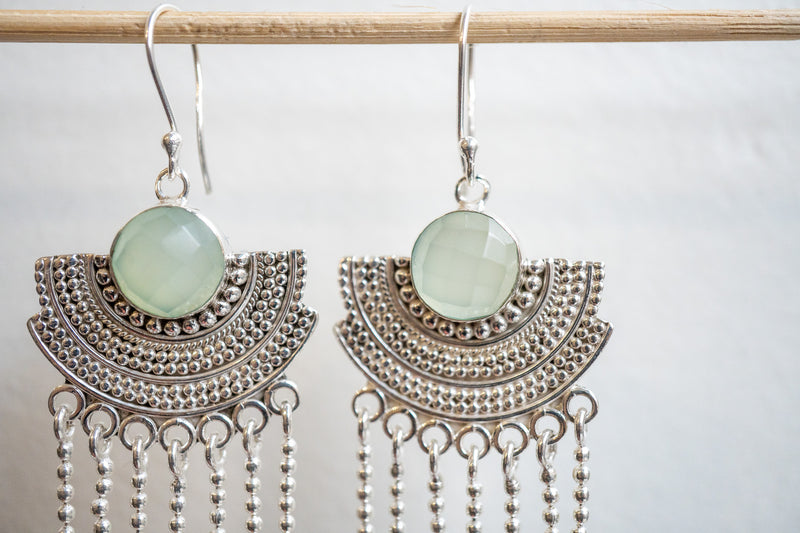 Boucles d'oreilles en agate et argent 925