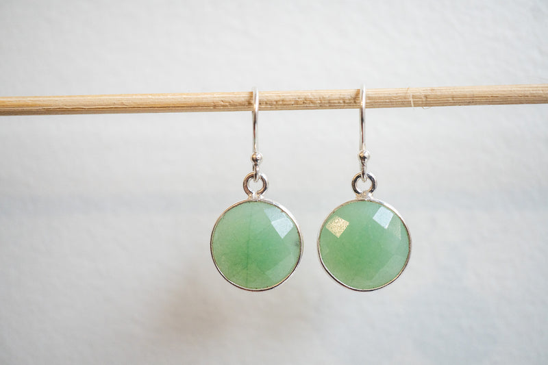 Boucles d'oreilles en aventurine et argent 925