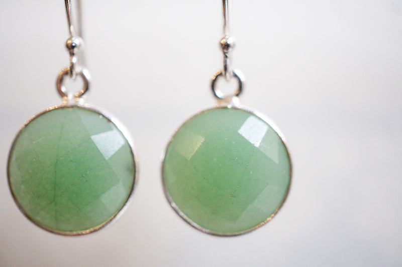 Boucles d'oreilles en aventurine et argent 925