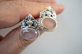 Boucles d'oreilles ethnique en agate et argent 925