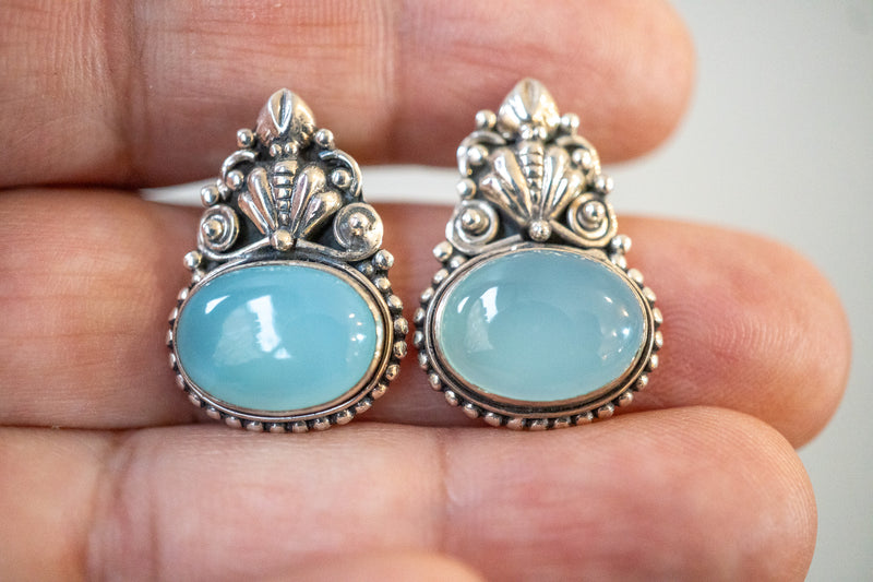 Boucles d'oreilles ethnique en agate et argent 925