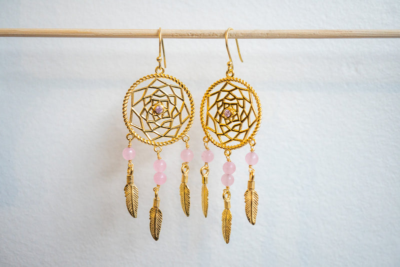 Boucles d’oreilles attrape-rêves avec Agate