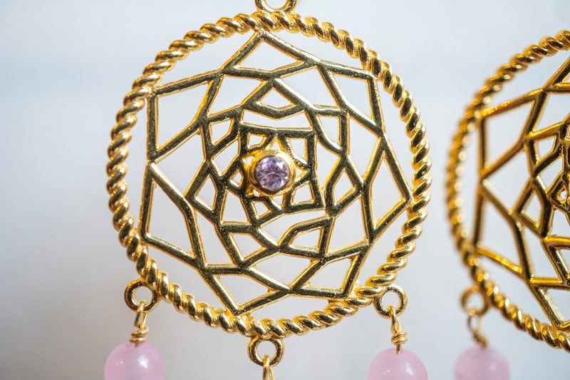 Boucles d’oreilles attrape-rêves avec Agate