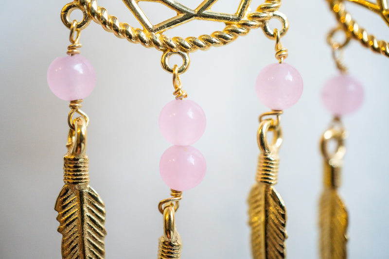 Boucles d’oreilles attrape-rêves avec Agate