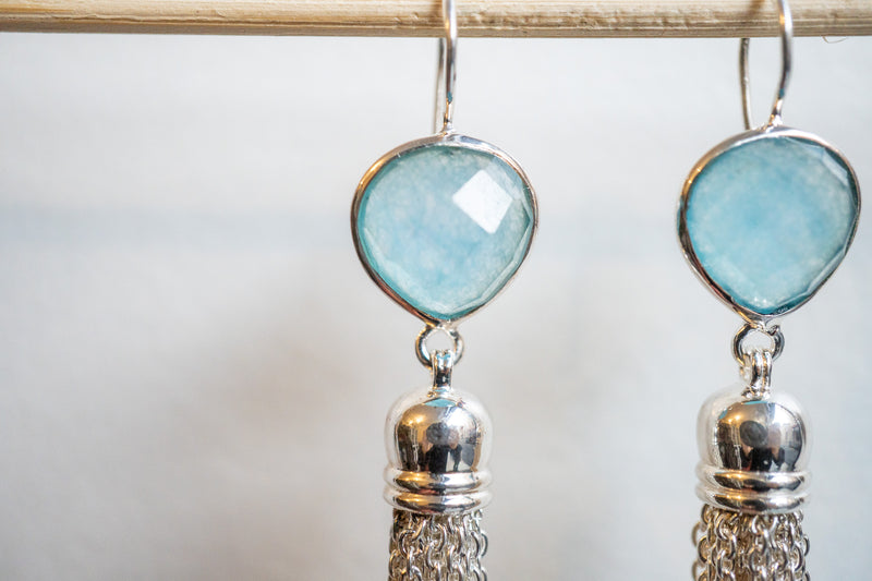 Boucles d'oreilles en agates et argent 925