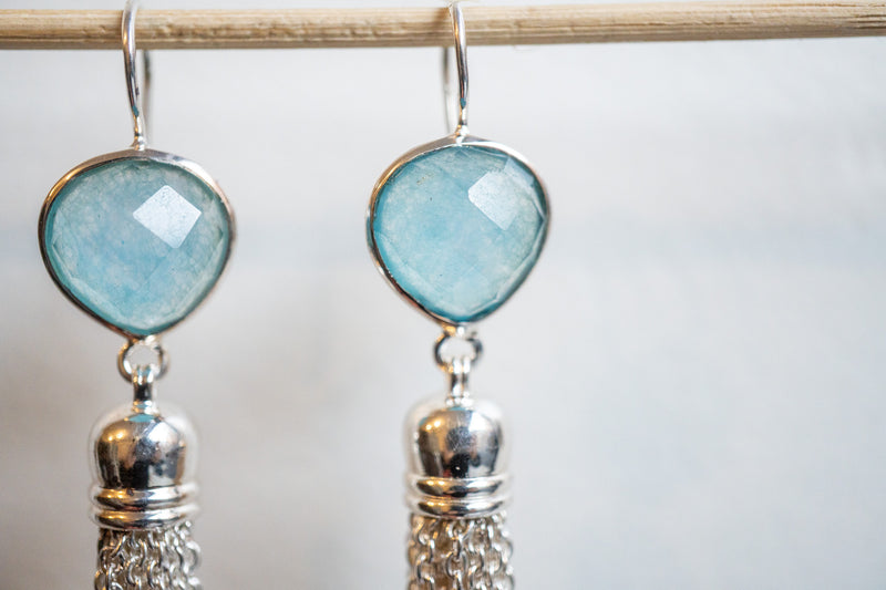 Boucles d'oreilles en agates et argent 925