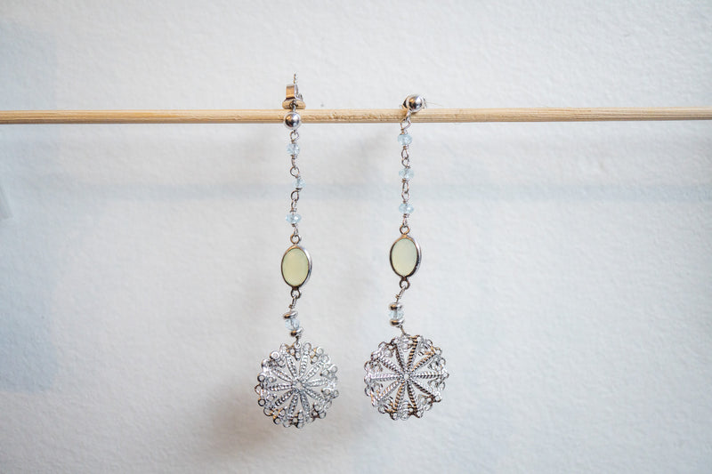 Boucles d'oreilles en agates et argent 925