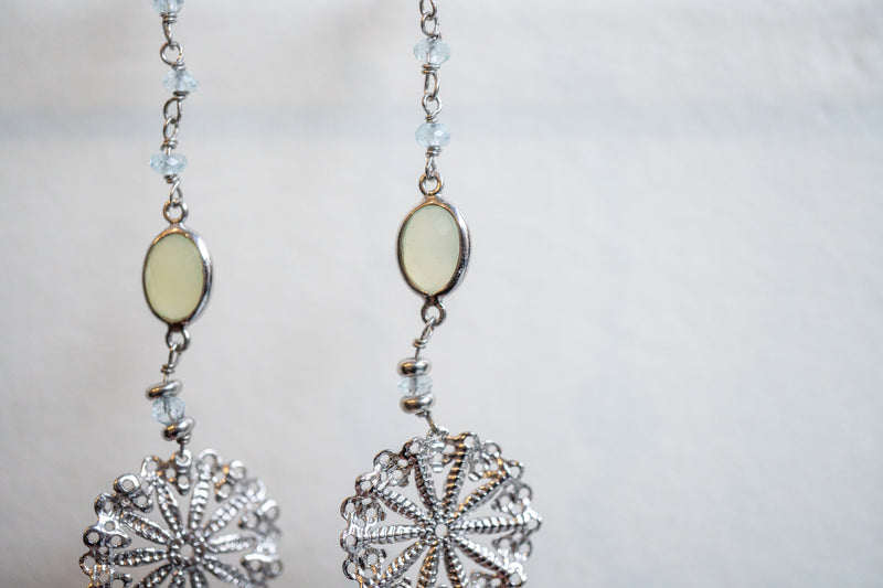 Boucles d'oreilles en agates et argent 925