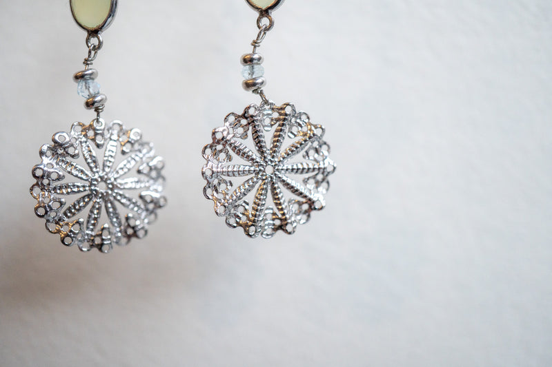 Boucles d'oreilles en agates et argent 925