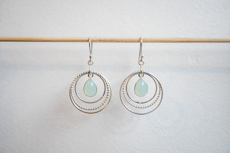 Boucles d'oreilles en agates et argent 925