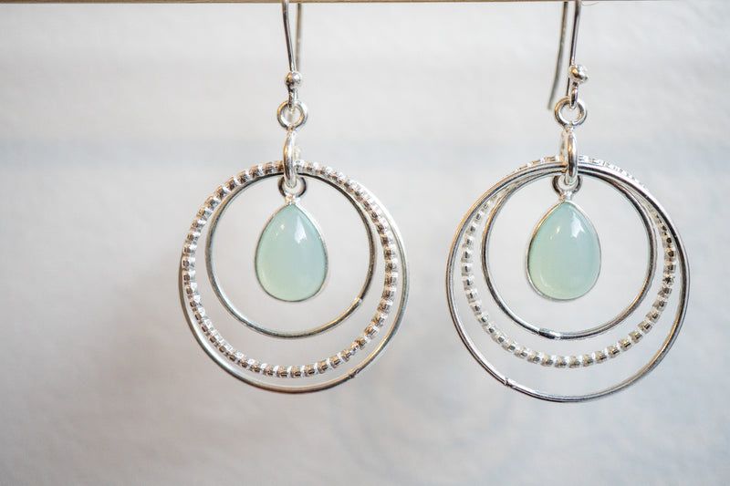 Boucles d'oreilles en agates et argent 925