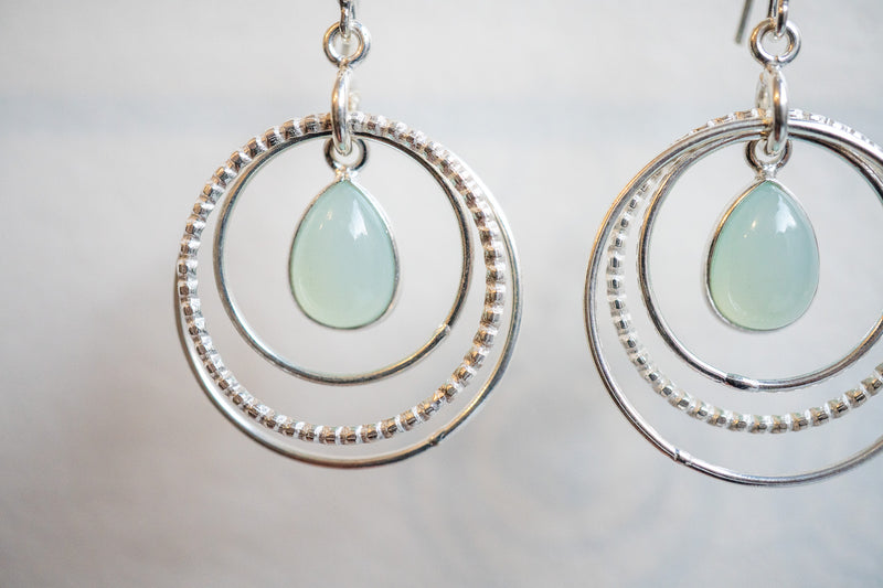 Boucles d'oreilles en agates et argent 925