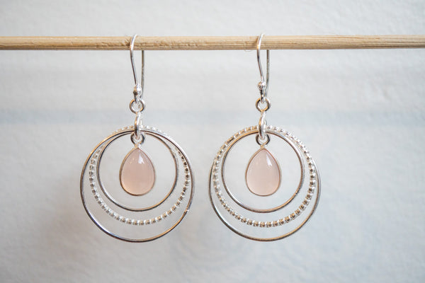 Boucles d'oreilles en agates et argent 925