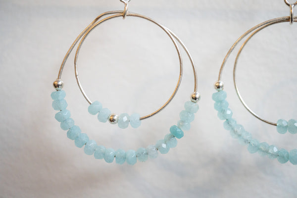 Boucles d'oreilles en agates et argent 925