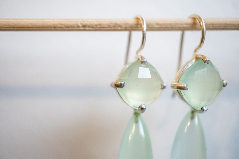 Boucles d'oreilles en agates et argent 925