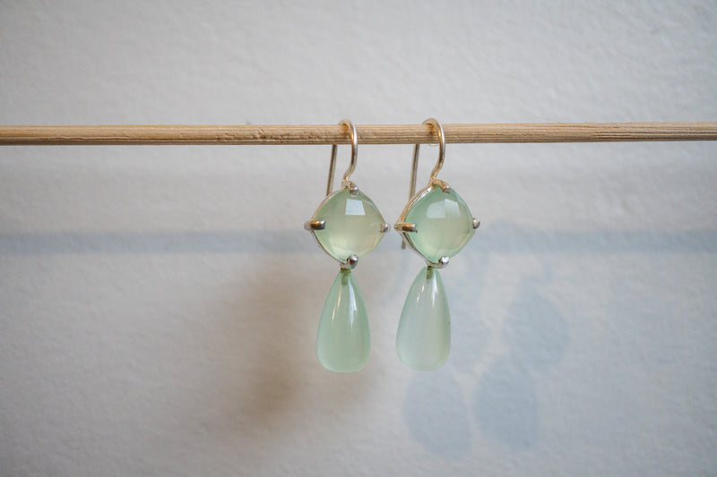 Boucles d'oreilles en agates et argent 925