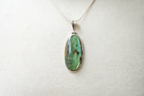Pendentif en labradorite naturelle en argent 925, 55x25 mm