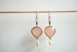 Boucles d'oreilles en agates et perles et argent 925