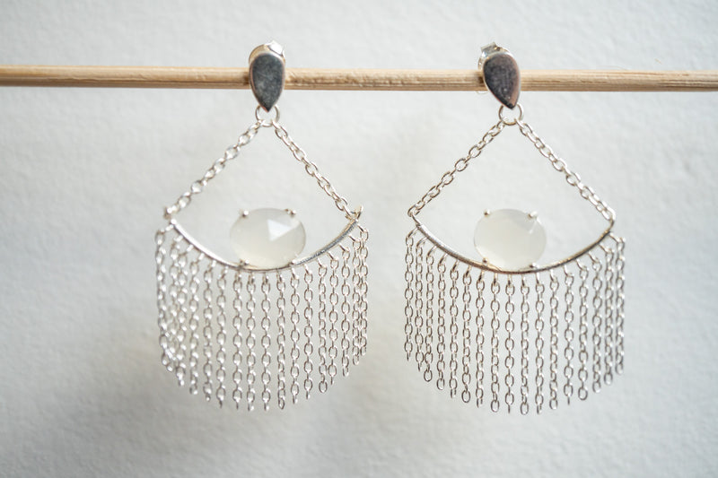 Boucles d'oreilles en agates et argent 925