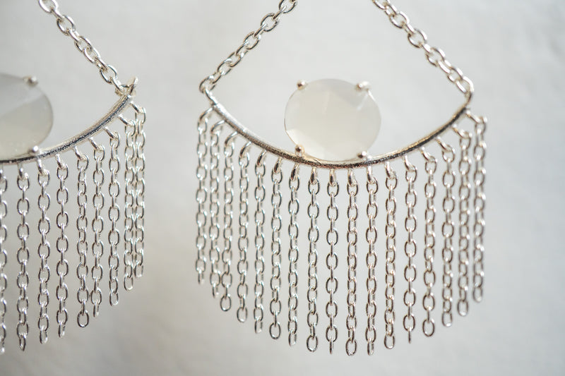 Boucles d'oreilles en agates et argent 925