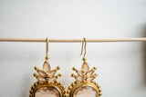 Boucles d'oreilles en agates et cristaux et argent 925 vermeil